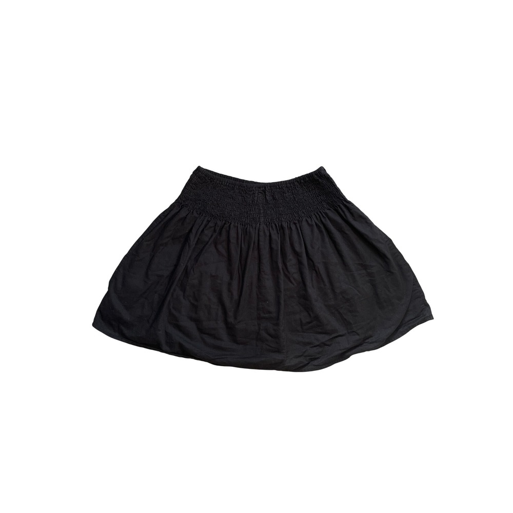 Mossimo Supply Co Black Smocked Waist Cotton Mini Skirt Cargo Pockets Small - Picture 2 of 5